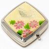 Folding Compact Pocket Makeup Mirror With Swarovski Rhinestone Crystals Double Sided (5x magnification + 1x magnification) (Silver Butterfly) view 3