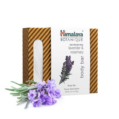 Himalaya Botanique Refreshing Lavender & Rosemary Body Bar for Calming Comfort & Ultra Moisturized Skin, 4.41 oz