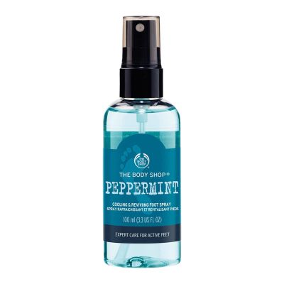 The Body Shop Peppermint Cooling & Reviving Foot Spray For Tired, Achy Feet Vegan 3.3 oz