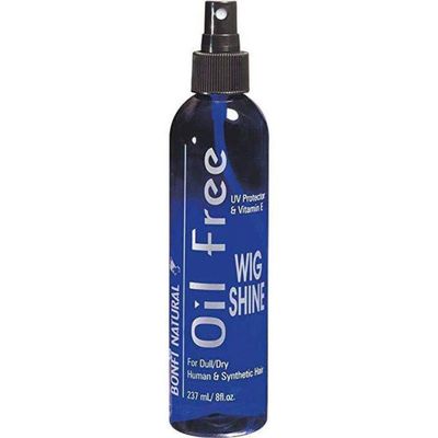 Bonfi Natural Oil-Free Wig Shine Spray  Lightweight Gloss & Frizz Control for Wigs, Weaves & Natural Hair (2 oz)