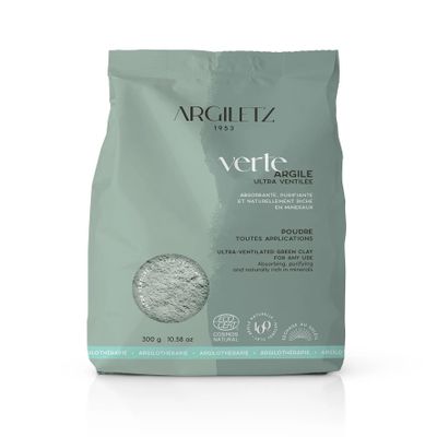 Argiletz Laboratoires French Green Clay | Ultra-Ventilated | Sourced and Produced in France | 300g/10.5 oz