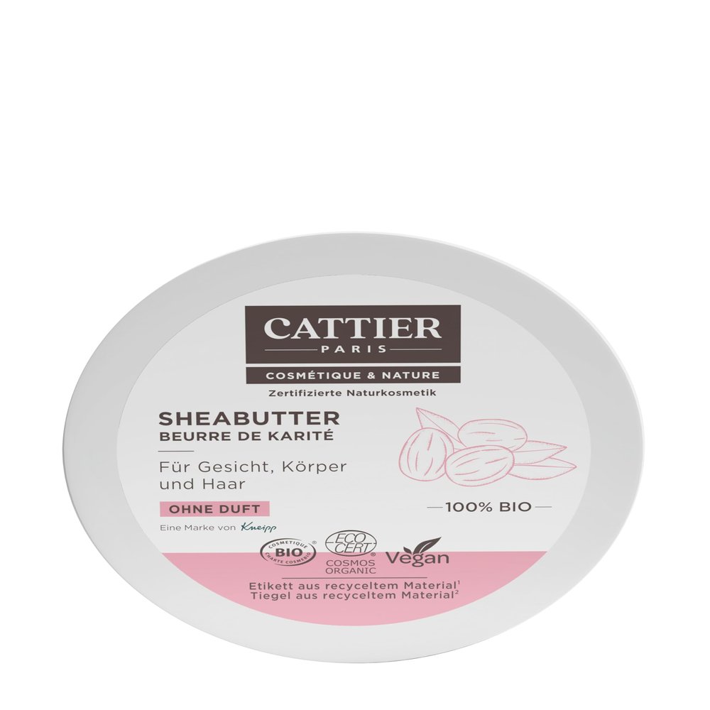 CATTIER PARIS Shea Butter 100% Organic - Unscented - Certified Natural Cosmetics - 100 g