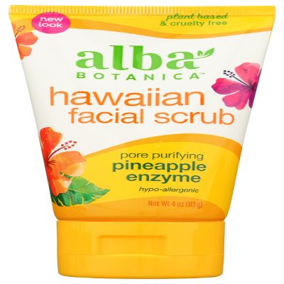 Alba Botanica Hawaiian Pineapple Enzyme Facial Scrub, 4 oz