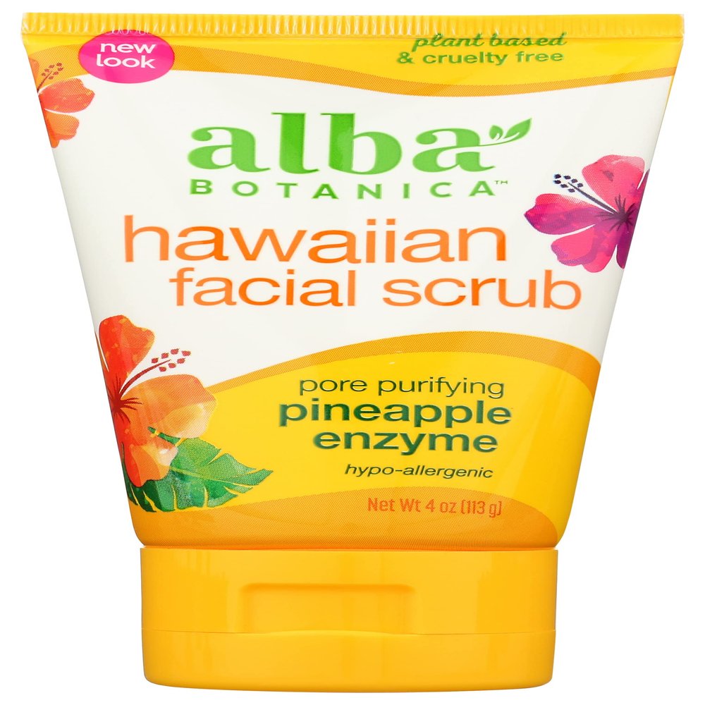 Alba Botanica Hawaiian Pineapple Enzyme Facial Scrub, 4 oz