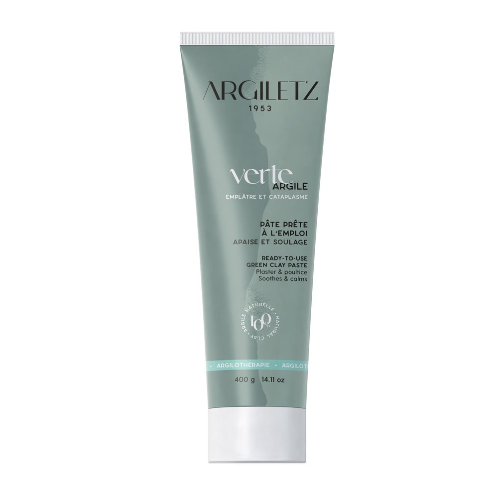 Argiletz Green Clay Paste 400g, 100% sourced in France, finest grade of clay, unisex skin treatment mask, blackhead removal