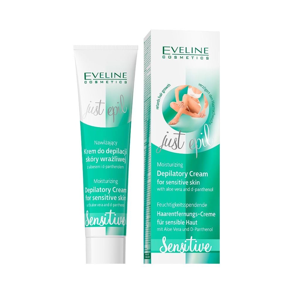 Eveline Just Epil Moisturizing Depilatory Cream for Sensitive Skin, 4.22 Fluid Ounce