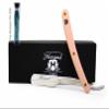 Cut Throat/Straight Razor for Men. Barber`s Sharp Knife Edge Single Blade Razor with Pink Handle and Alum Stick,Comes in a Designer Box view 1