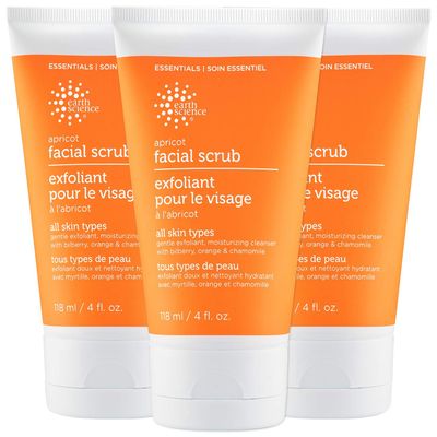 EARTH SCIENCE - Apricot Gentle Exfoliating Facial Scrub for All Skin Types (3 pk, 4 oz.)