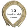 12pc Skinny Satin Headbands - 7mm wide, solid color packs (Light Yellow) view 1