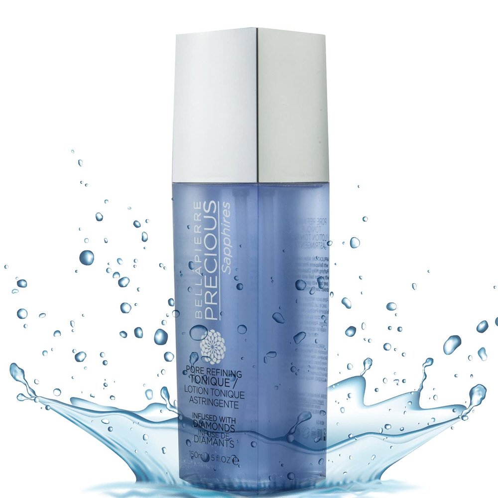 Bellapierre Precious Sapphires Diamond-Infused Pore Refining Tonique | All Natural Toner Gently Removes Makeup & Residue | Chamomile, Honey, & Cucumber Extracts for Soothing Refreshment - 150ml