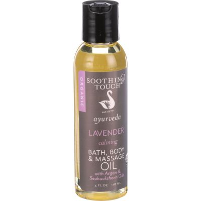 2 Packs of Soothing Touch Bath Body And Massage Oil - Organic - Ayurveda - Lavender - Calming - 4 Oz