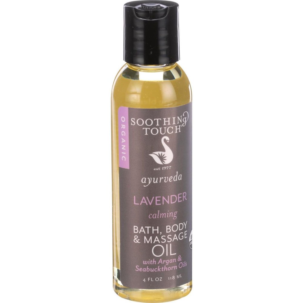 2 Packs of Soothing Touch Bath Body And Massage Oil - Organic - Ayurveda - Lavender - Calming - 4 Oz