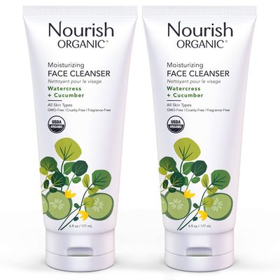 Nourish Organic Face Cleanser, Watercress + Cucumber 2-Pack, 6 Oz Ea