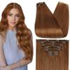 Full Shine Auburn Hair Extensions for Women Ginger Clip in Hair Extensions for Party 20 Inch 120 G 7 Pcs view 1