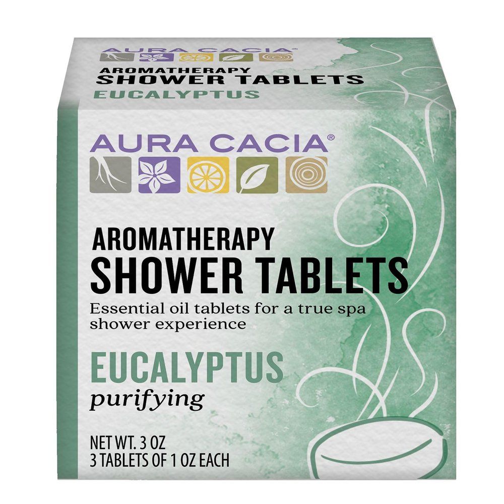 Aura Cacia Eucalyptus Shower Tablets - Aromatherapy Shower Steamers - Aromatherapy Benefits via Organic Essential Oils