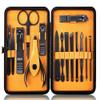 Keiby Citom Professional Stainless Steel Nail Clipper Travel & Grooming Kit Nail Tools Manicure & Pedicure Set of 15pcs with Luxurious Case (Black/Yellow) view 1