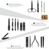 Keiby Citom Professional Stainless Steel Nail Clipper Travel & Grooming Kit Nail Tools Manicure & Pedicure Set of 15pcs with Luxurious Case (Black/Yellow) view 3