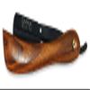 Common Wealth Pure Wood Handle Straight Edge Classic Folding Barber Shaving Razor Vintage Style With Wooden Case Display Box (Black Matte) view 3