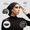 Hairbrella 100% Waterproof Rain Hats for Women, Satin Lined Caps, Full Hair Coverage, Packable Travel Accessory Black view 2