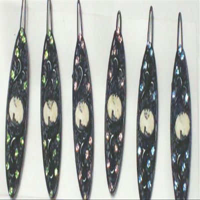 Set of Six Simulated Multi Color Jewels Hair Clip on Barrettes