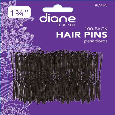 Diane 1.75" Hair Pins, Black, 100 Pins per Card