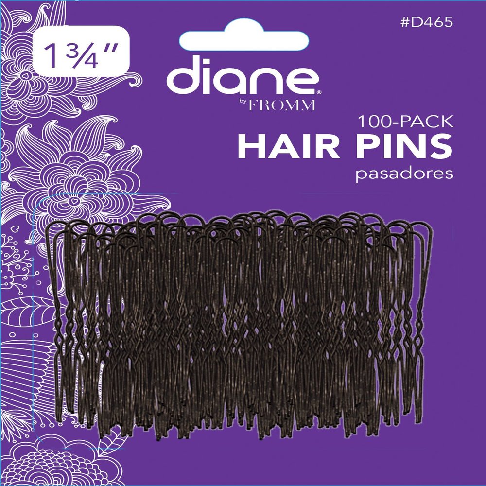 Diane 1.75" Hair Pins, Black, 100 Pins per Card