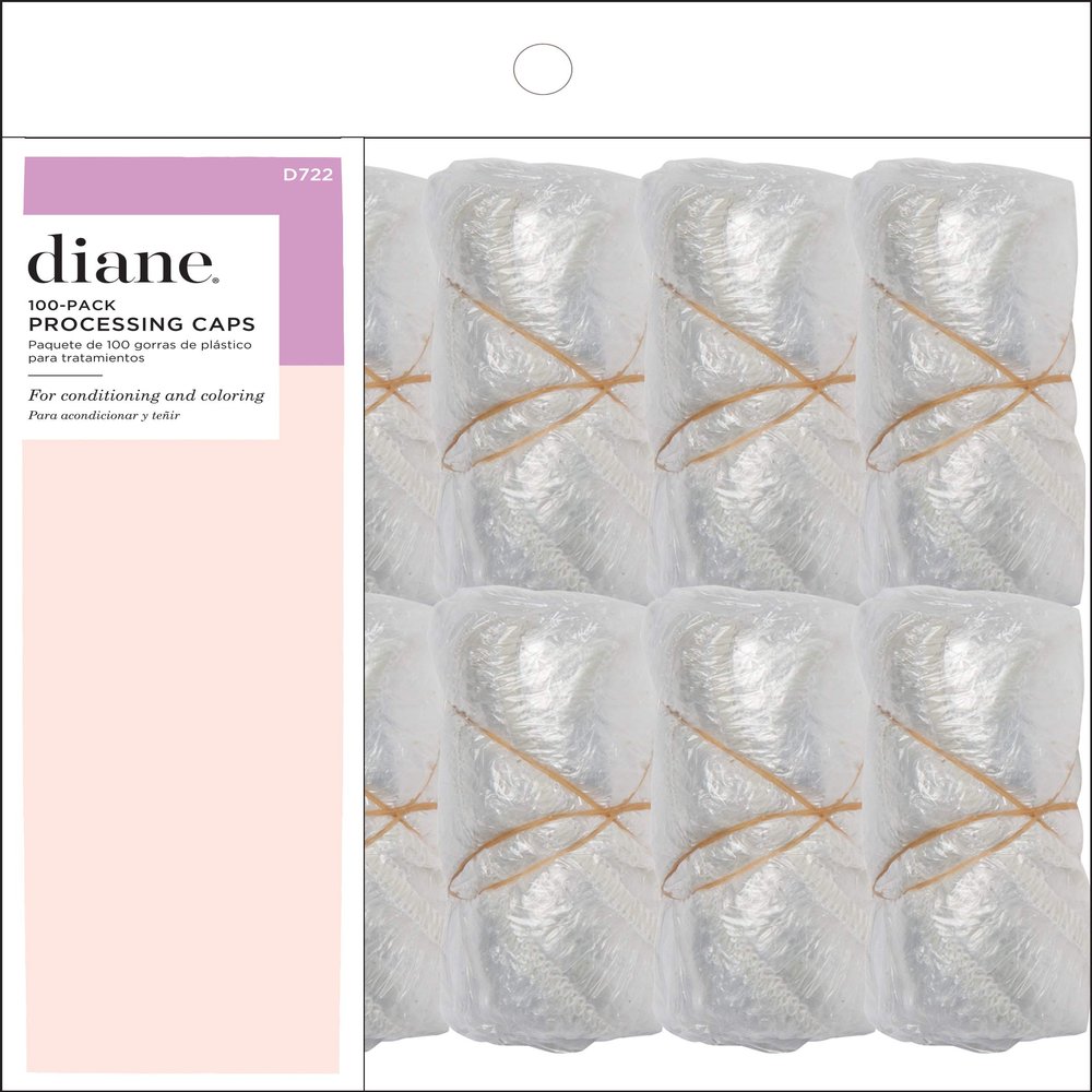Diane Disposable Clear Processing Hair Caps, For Salons, DIY, Conditioning, Dyeing, Hair Treatments (100 Count (Pack of 1))