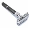 Parker, 96R Graphite Gray Long Handle Butterfly Open Double Edge Safety Razor for Men, 5 Parker Premium Platinum Double Edge Razor Blades Included view 2