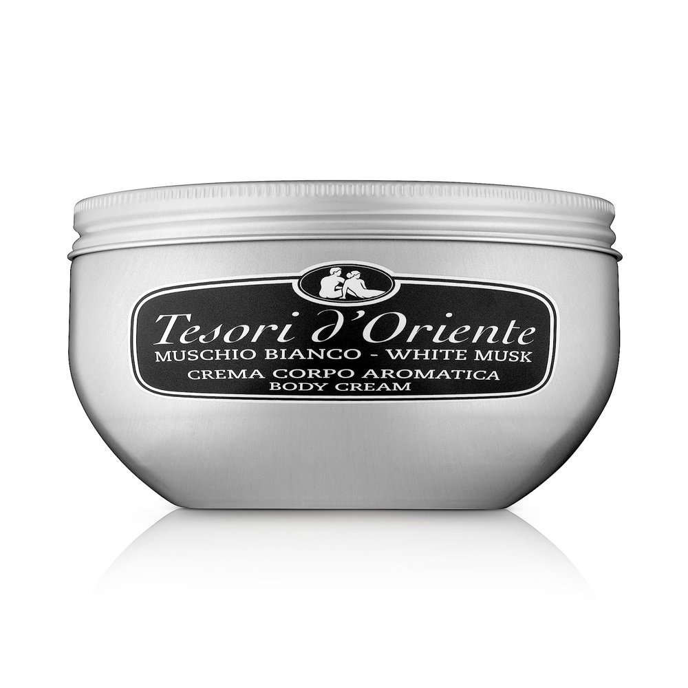 Tesori d'Oriente Body Cream for Women, Moisturizing Cream, Womens Body Cream, Essential Ingredients for Body & Skin Care, with White Musk Fragrance-10.1 fl oz [Made in Italy]- (White Musk)