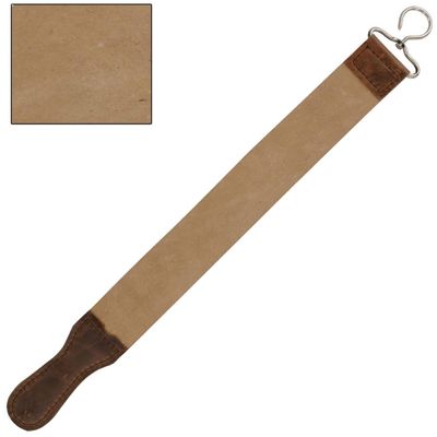 Armory Replicas 23-Inch Handmade Leather Razor Strop - 100% Genuine Leather with Suede & Smooth Sides, Metal Hook for Secure Rotation, Ideal for Straight Razors, Professional Shaving Accessory