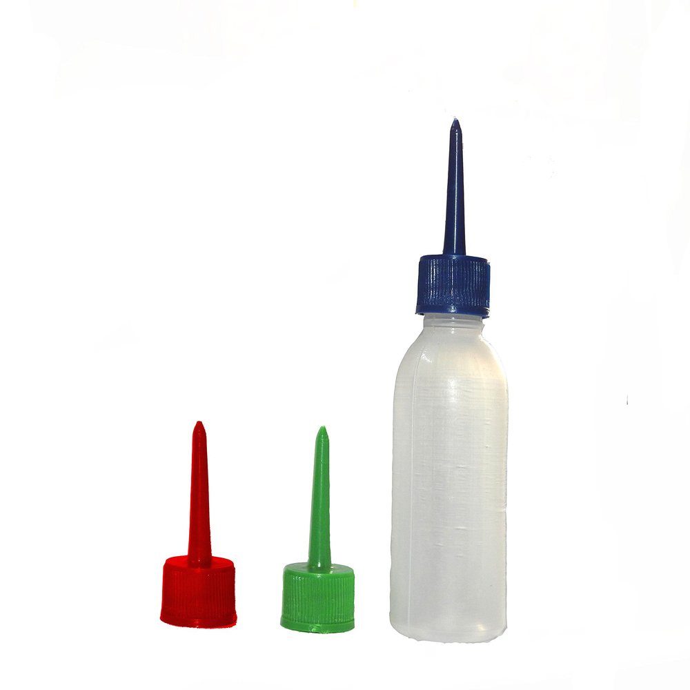 Set of 4 henna Applicator bottle with 0.3mm, 0.5mm, 0.7mm plastic tips
