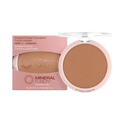 Mineral Fusion Pressed Powder Foundation, Deep 2 - Tan Skin w/Golden Undertones, Age Defying Foundation Makeup with Matte Finish, Talc Free Face Powder, Hypoallergenic, Cruelty-Free, 0.32 Oz