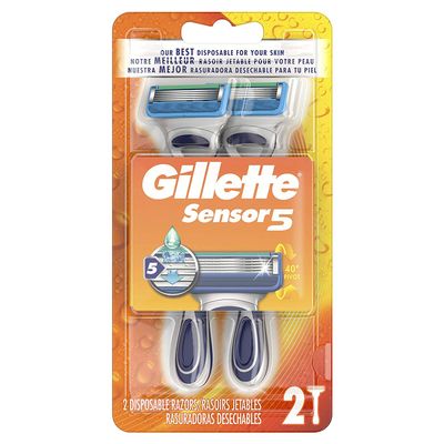 Gillette Sensor5 Men's Disposable Razors, 2 Pack