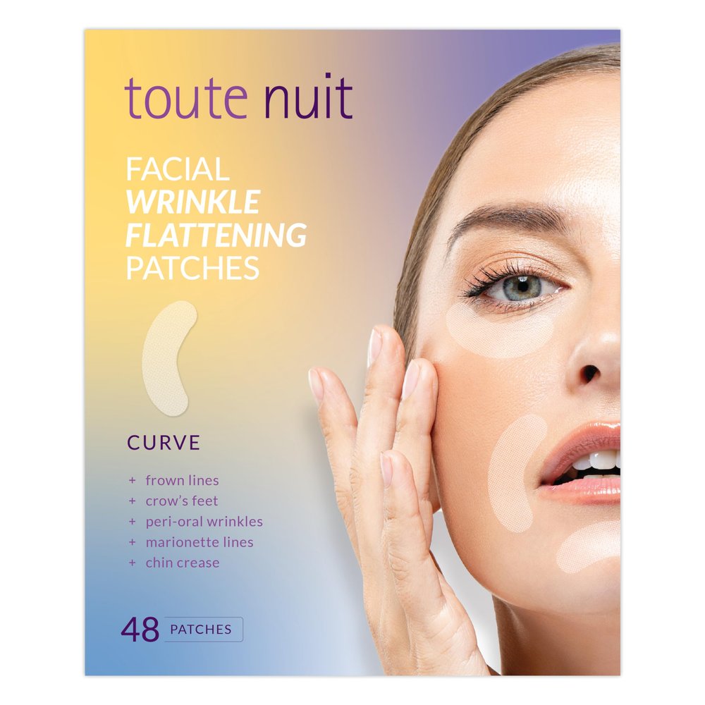Toute Nuit Wrinkle Patches Curve Face Tape for Forehead, Eyes & Lips Hypoallergenic Anti Wrinkle Patches 48 Count, Made in USA