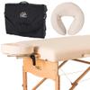 NRG Chi Portable Massage Table Package Vanilla Cream - Folding Massage Bed Lightweight Massage Table - Professional Massage Table spa Bed, Face Cradle, Double Wheel Knobs & Carrying Case view 1