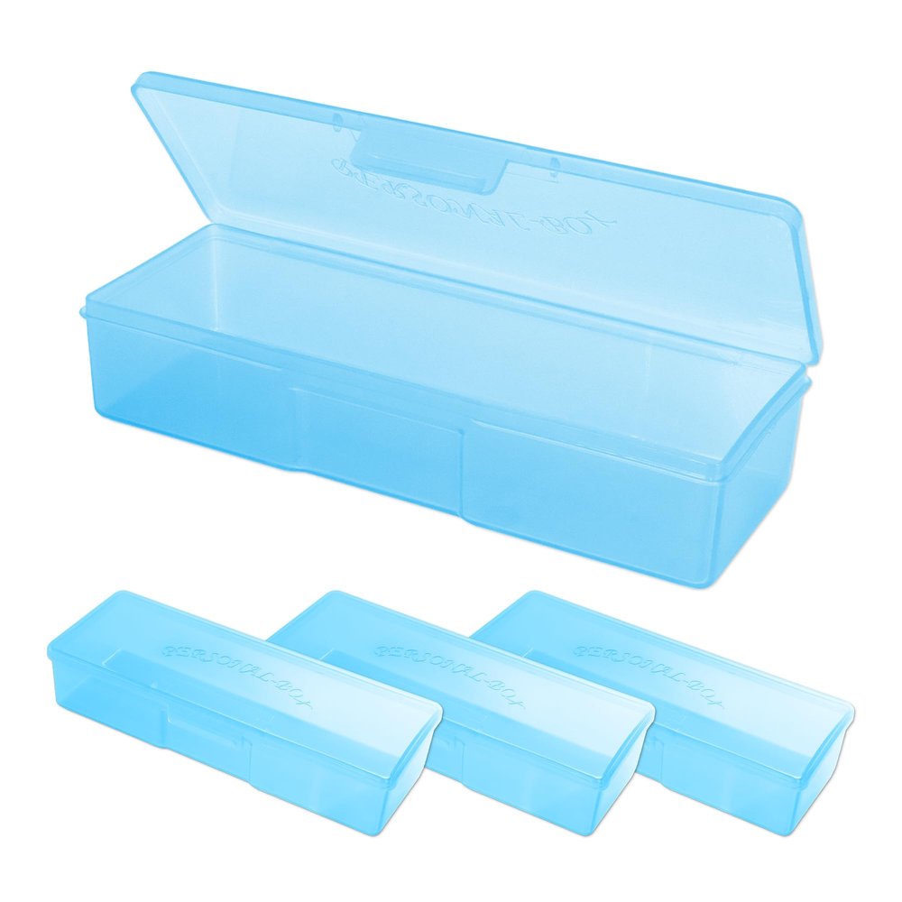 Beauticom Personal Box Storage Case for Professional Manicurist Nails Pedicure (Large Size) (4 Pieces, BLUE)