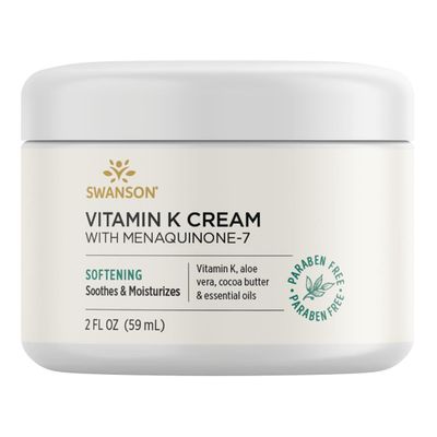 Swanson Vitamin K Cream with Menaquinone-7-2 fl Ounce (59 ml) - Nourishing Cream for Skin Health and Vibrance