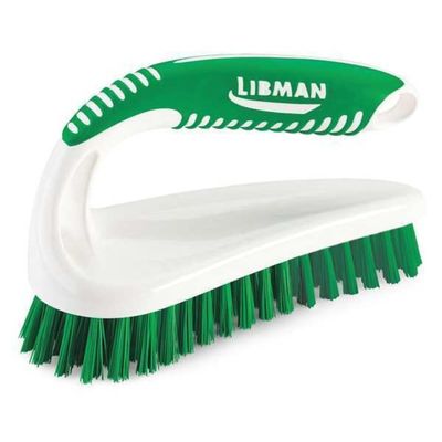 2 1/2 in W Scrub Brush, Stiff, 5 1/2 in L Handle, 7 in L Brush, Green, Polypropylene, Santoprene - 1 Each