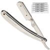 Parker SR1 Stainless Steel Straight Edge Barber Razor  Professional Shavette for Barbers & Home Use with 5 Premium Platinum Half Blades  Replaceable Blade Straight Razor for Close, Smooth Shaves view 1