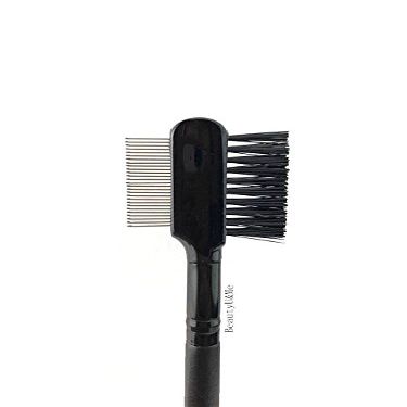 BeautyU&Me Deluxe Steel Eyebrow Eyelash Dual-Comb Extension Brush Metal Comb Makeup