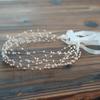 BABEYOND Bridal Headpiece Wedding Headband - Pearl Vintage Wedding Hair Bands for Brides with Lace Ribbon (White Beads) view 1