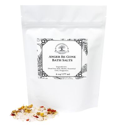 Anger Be Gone Herbal Bath Salts by Art of the Root | Soaking Aid, Handmade with Herbs & Essential Oils | Spirituality, Wiccan Pagan & Magick | Conflict, Tension & Resolution