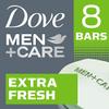 DOVE MEN + CARE 3 in 1 Bar Cleanser for Body, Face, and Shaving Extra Fresh Body and Facial Cleanser More Moisturizing Than Bar Soap to Clean and Hydrate Skin 3.75 Ounce (Pack of 8) view 2
