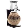 Parker 100% SILVERTIP Badger Shaving Brush  Chrome Handle & Stand  Premium 3-Band Badger Bristles for Smooth, Luxurious Lather view 2
