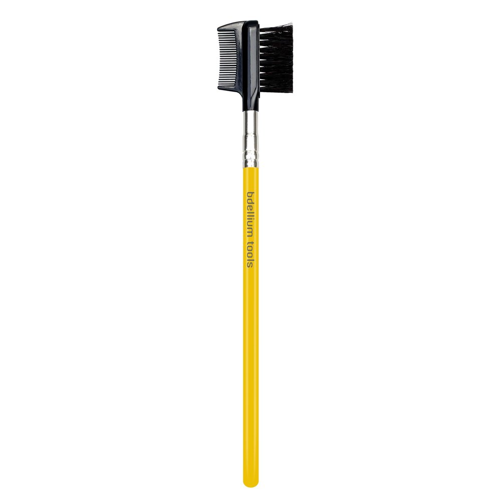 Bdellium Tools Professional Makeup Brush - Studio Series 722 Comb/Brow - With Soft Synthetic Fibers, For Prep Brows & Eyelashes (Yellow, 1pc)