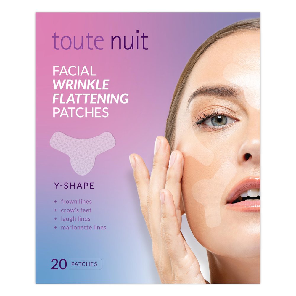 Toute Nuit Wrinkle Patches  Y Shape  Face Tape for Forehead, Between the Eyes & Around Mouth  Hypoallergenic Anti Wrinkle Patches  20 Count, Made in USA