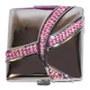 12 Piece Display - Silver Mirror Compact with Jeweled Pink Ribbon BCA view 2