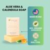 Aspen Kay Naturals Aloe Vera & Calendula Soap, Natural & Organic Ingredients, Organic Aloe Vera, Calendula & Turmeric Soap. Use for Face & Body. for Men, Women & Teens. Gentle Face Wash. 4.5 oz Bar view 2