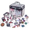 SHANY Carry All Trunk Makeup Train Case with Re-usable Aluminum Beauty Storage Organizer Case. Make up Set with Eye palettes, Blushes,Face Powders, Manicure, Pedicure and Cosmetics Brushes. GIFT SET view 1