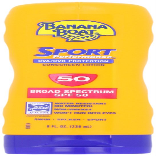 Banana Boat Sunscreen Sport Performance Broad Spectrum Sun Care Sunscreen Lotion - SPF 50, 8 Fl Oz (Pack of 2)